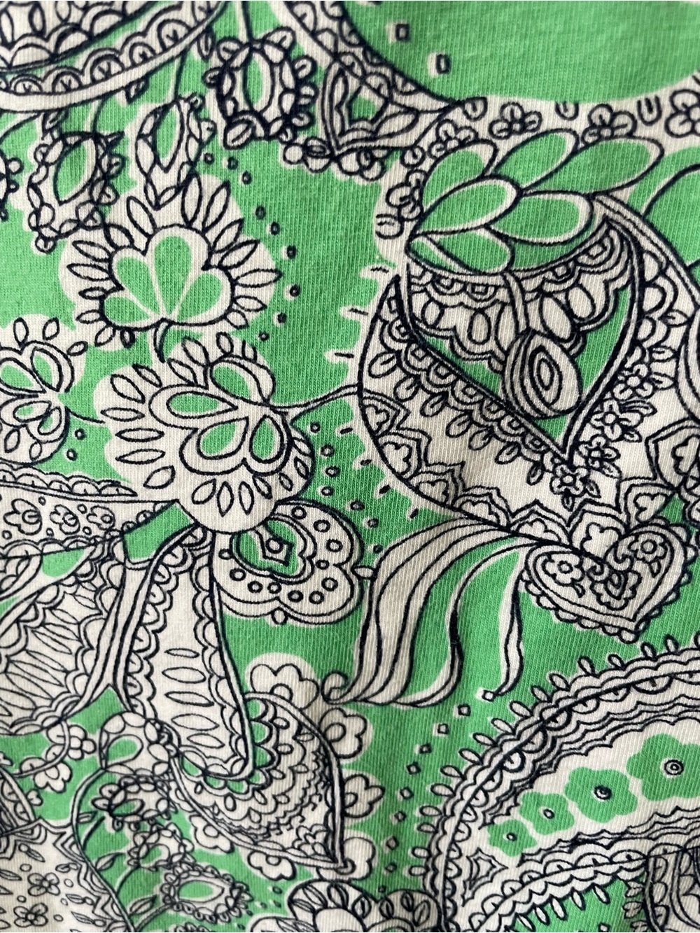 Talbots Green Paisley Short Sleeve Women’s Top xl - Picture 5 of 7